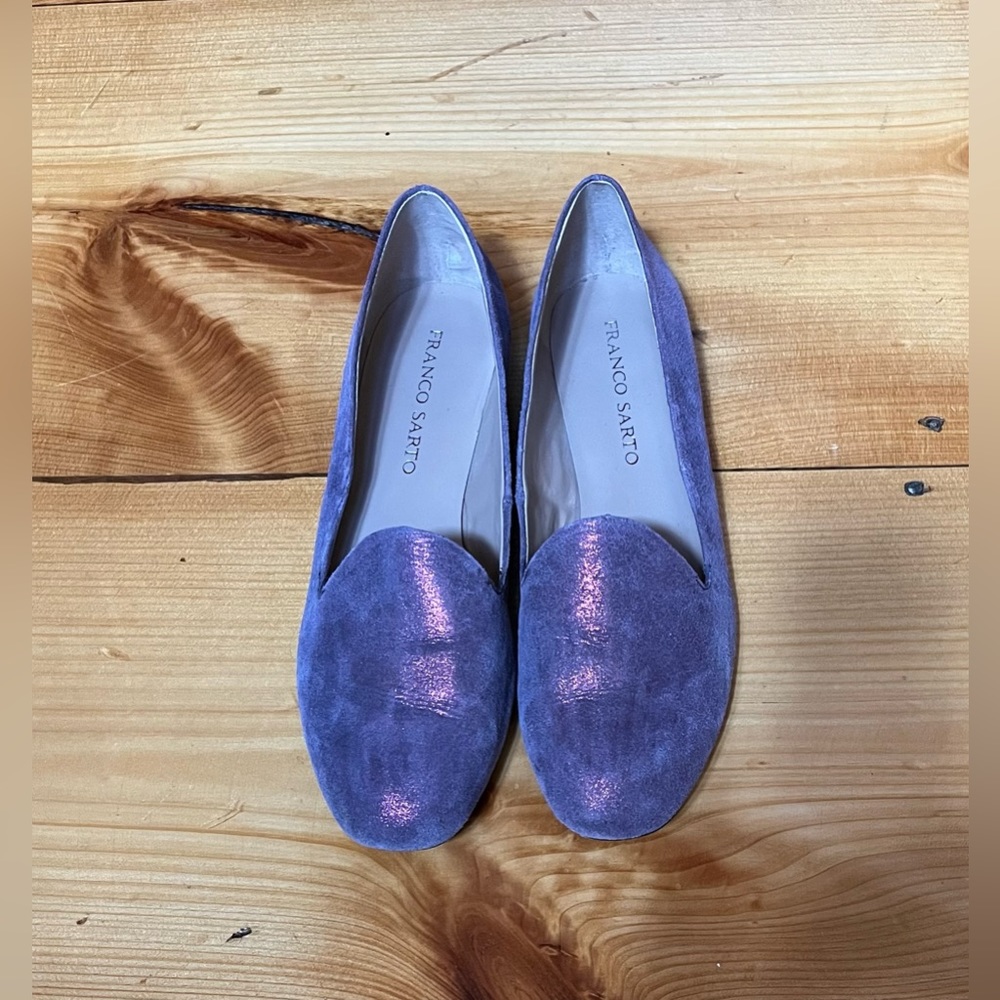 Franco Sarto Purple Metallic Suede Flats - Picture 3 of 4